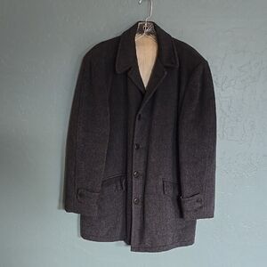 VTG Imported Wool Dark Gray Pea Coat
